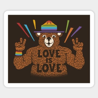 Love is Love Bear Pride Flag by Tobe Fonseca Sticker
